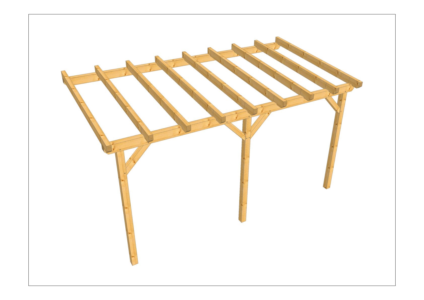 Anlehn,-Pultdachcarport selber bauen Anleitung / Bauplan PDF