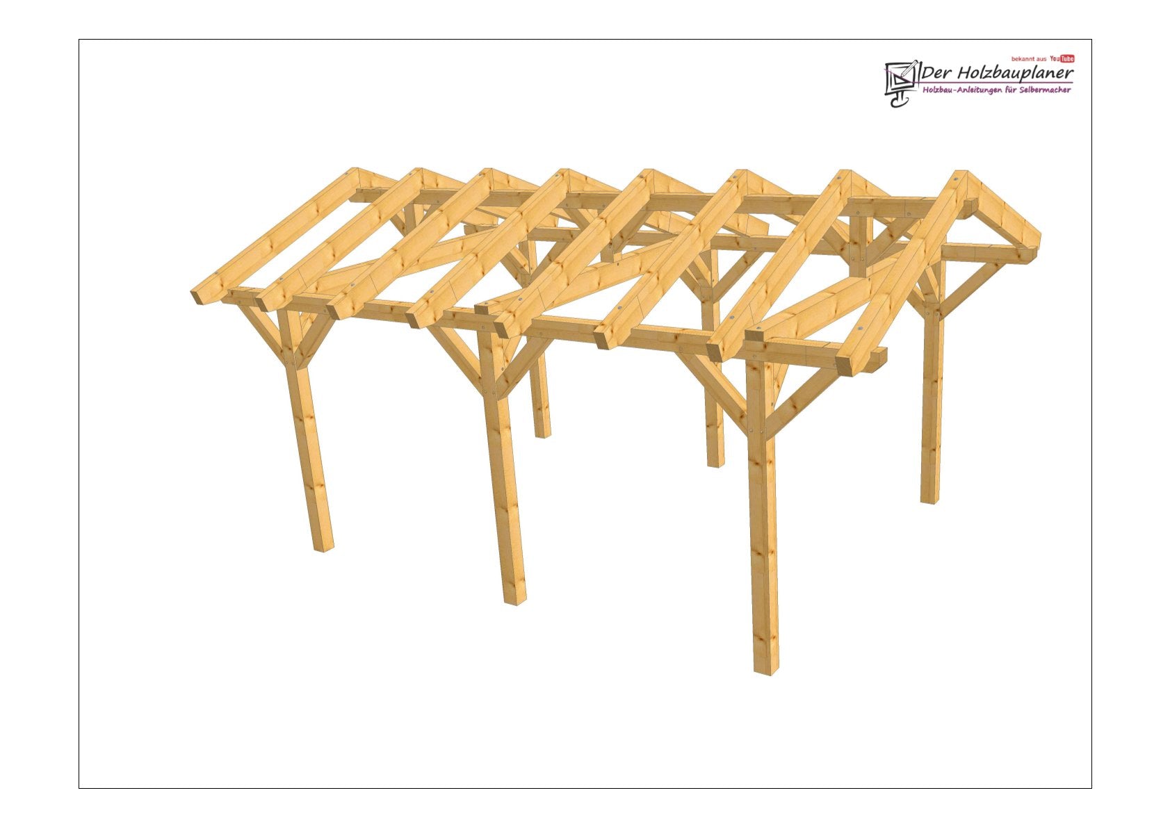 Satteldachcarport selber bauen Anleitung / Bauplan PDF