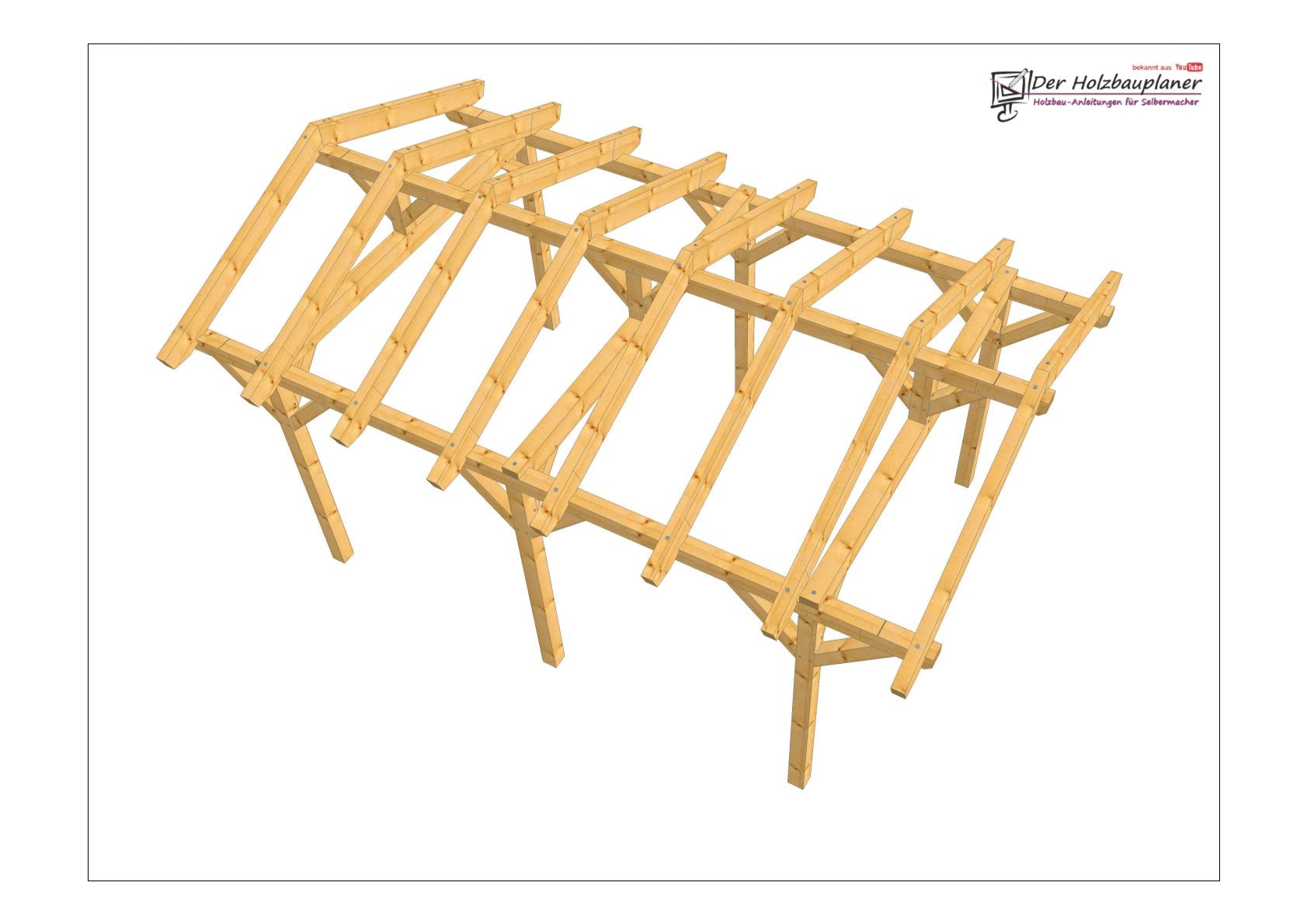 Satteldachcarport selber bauen Anleitung / Bauplan PDF