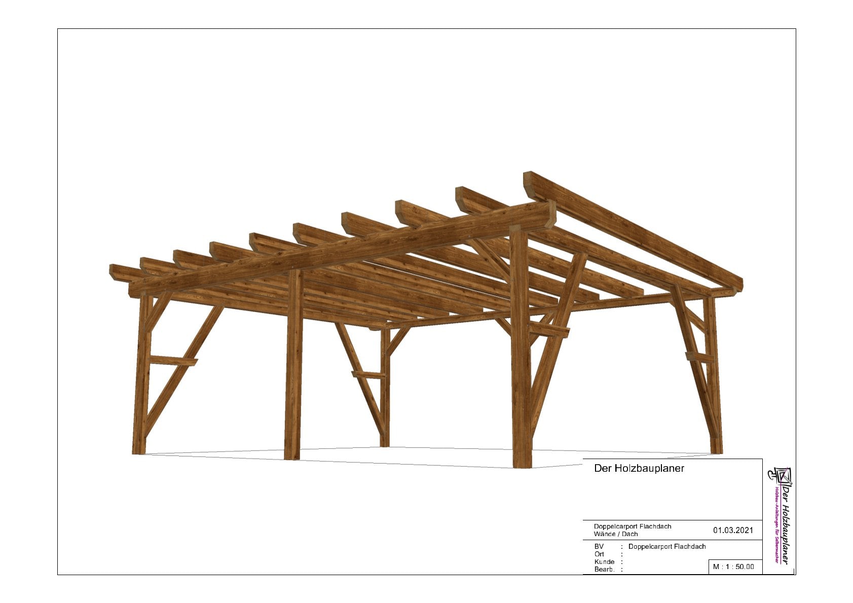 Flachdachcarport selber bauen Anleitung / Bauplan PDF