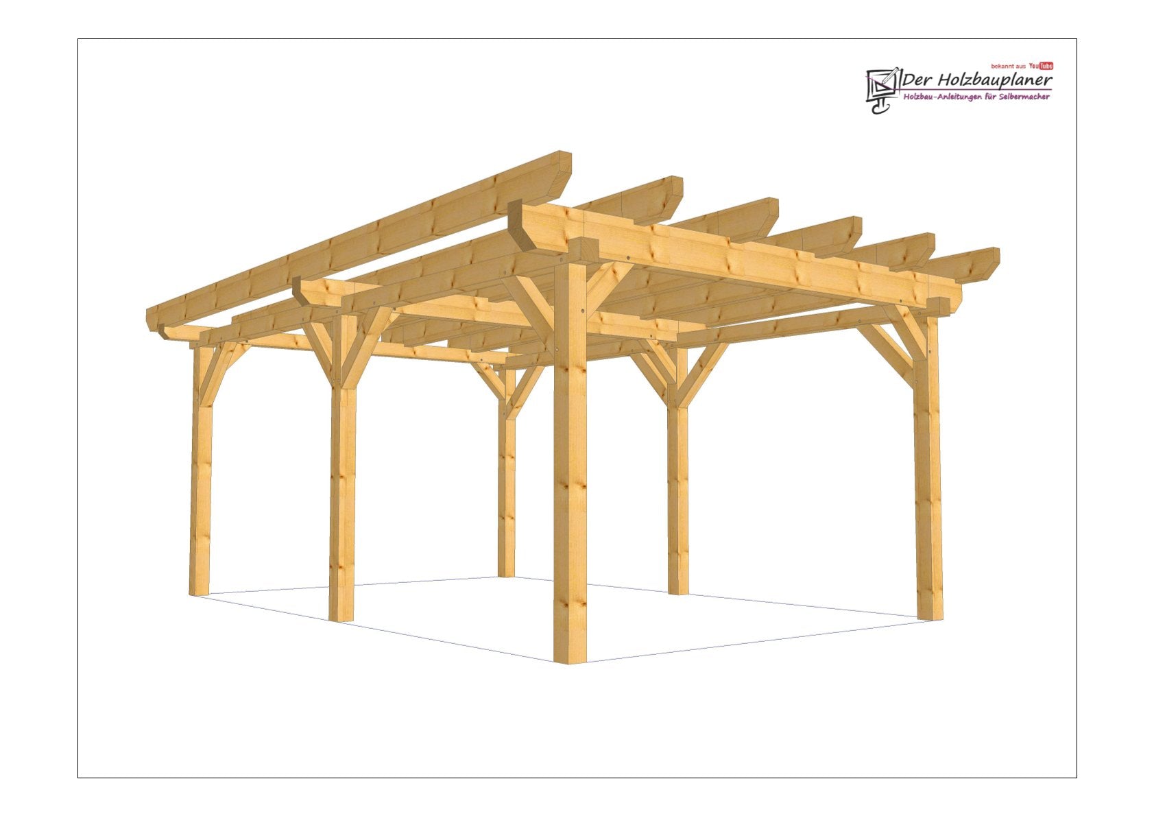 Flachdachcarport selber bauen Anleitung / Bauplan PDF