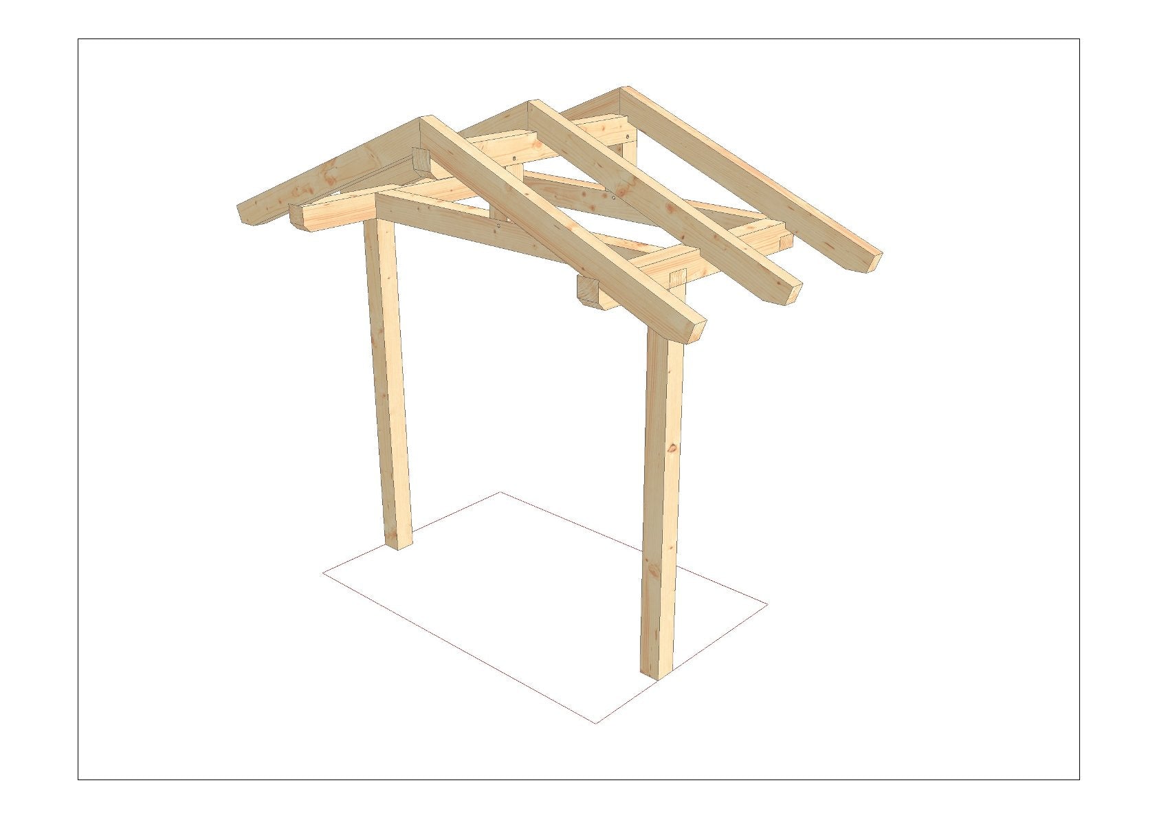 Eingangsüberdachung selber bauen Anleitung / Bauplan PDF