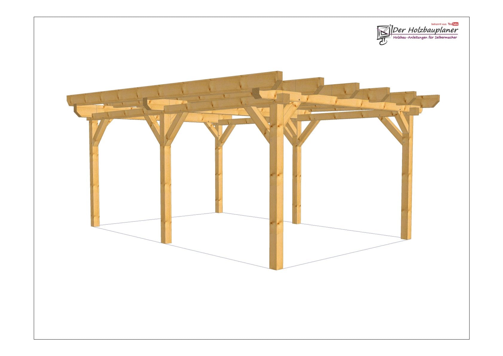 Flachdachcarport selber bauen Anleitung / Bauplan PDF