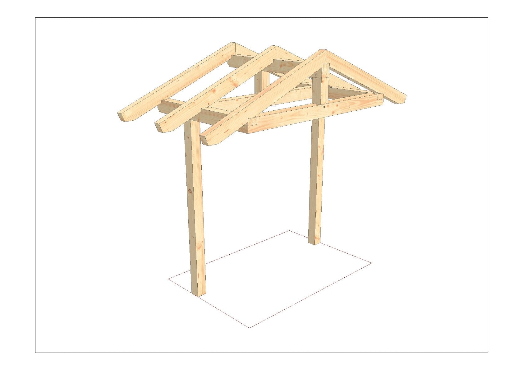 Eingangsüberdachung selber bauen Anleitung / Bauplan PDF