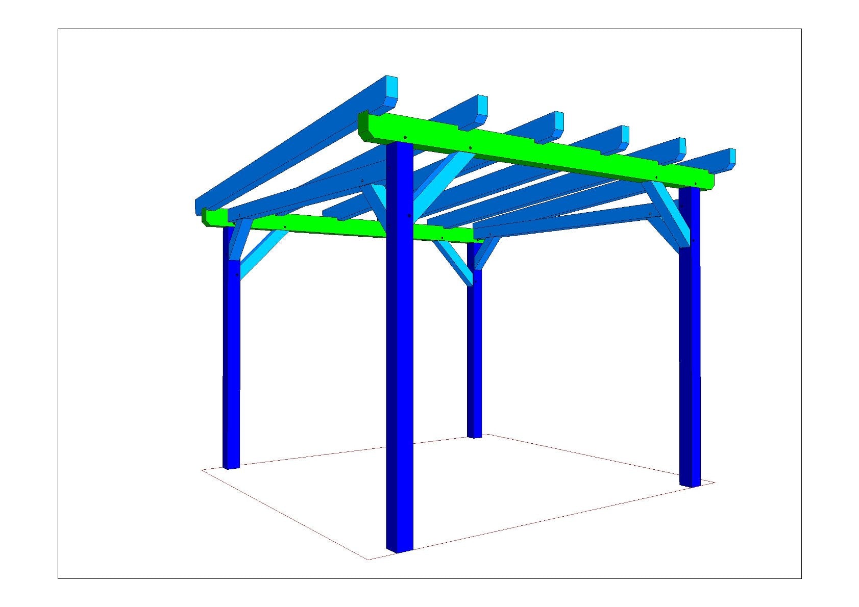 Pultdachcarport (klein) selber bauen Anleitung / Bauplan PDF