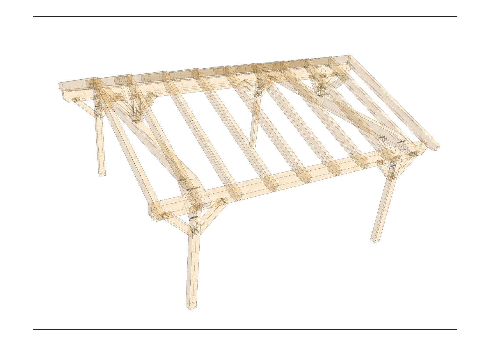 Satteldachcarport selber bauen Anleitung / Bauplan PDF