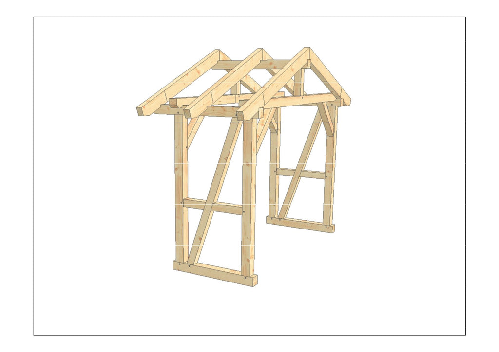 Eingangsüberdachung selber bauen Anleitung / Bauplan PDF