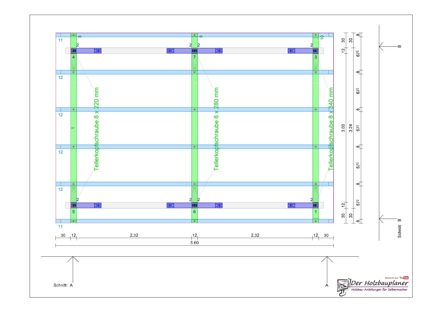Flachdachcarport selber bauen Anleitung / Bauplan PDF