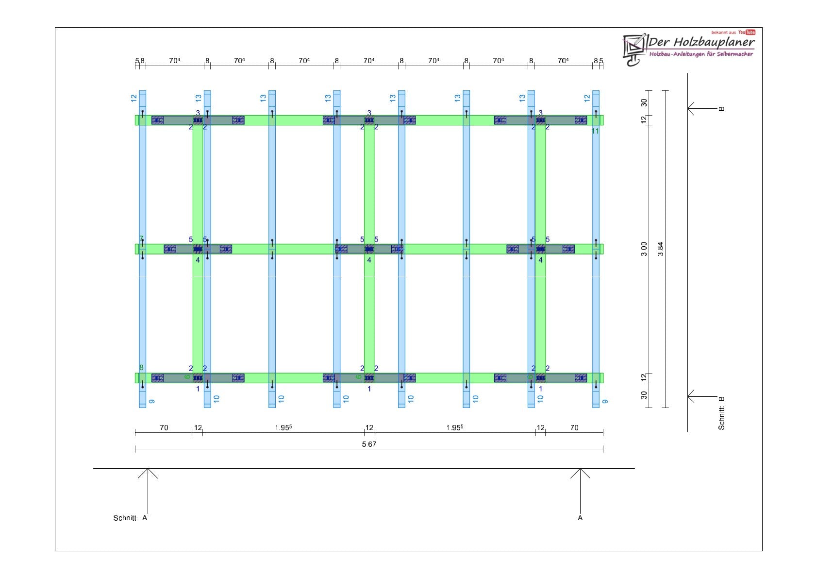 Satteldachcarport selber bauen Anleitung / Bauplan PDF