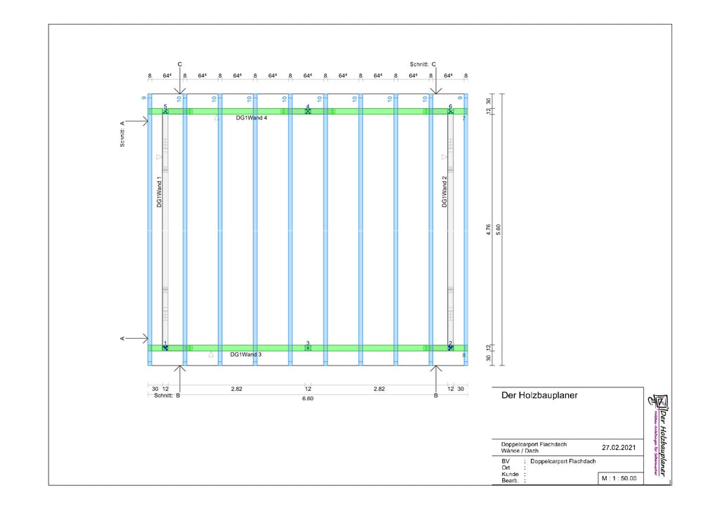 Flachdachcarport selber bauen Anleitung / Bauplan PDF