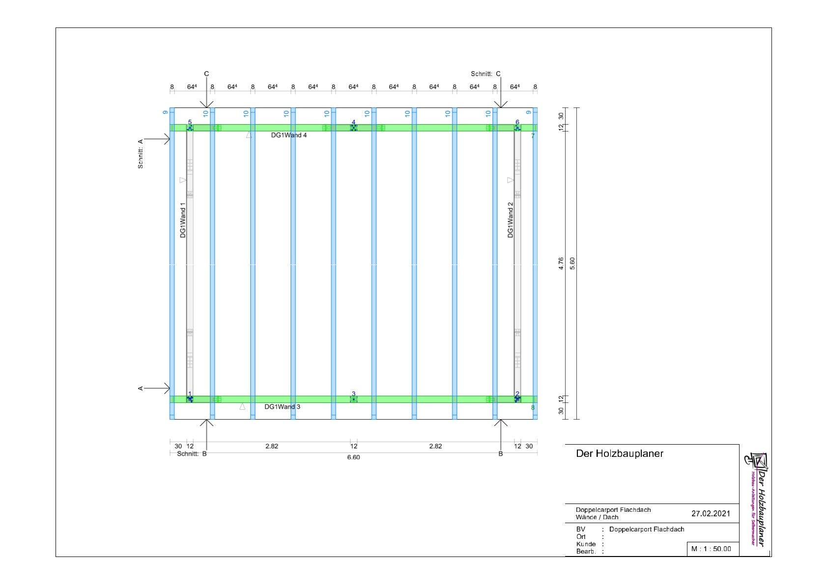 Flachdachcarport selber bauen Anleitung / Bauplan PDF