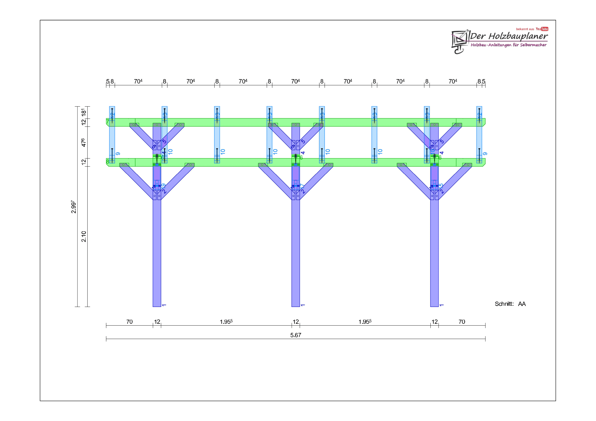 Satteldachcarport selber bauen Anleitung / Bauplan PDF