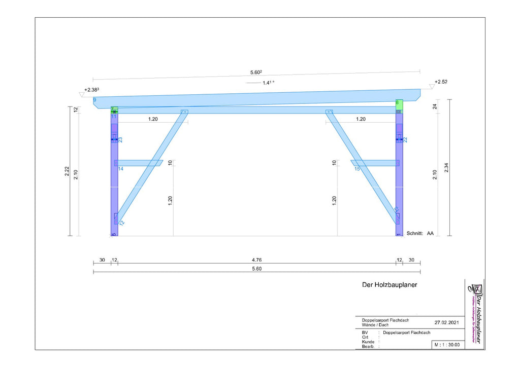 Flachdachcarport selber bauen Anleitung / Bauplan PDF