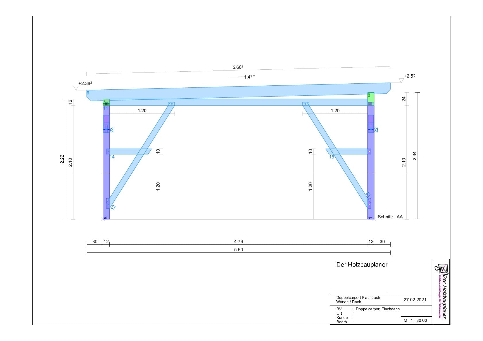 Flachdachcarport selber bauen Anleitung / Bauplan PDF