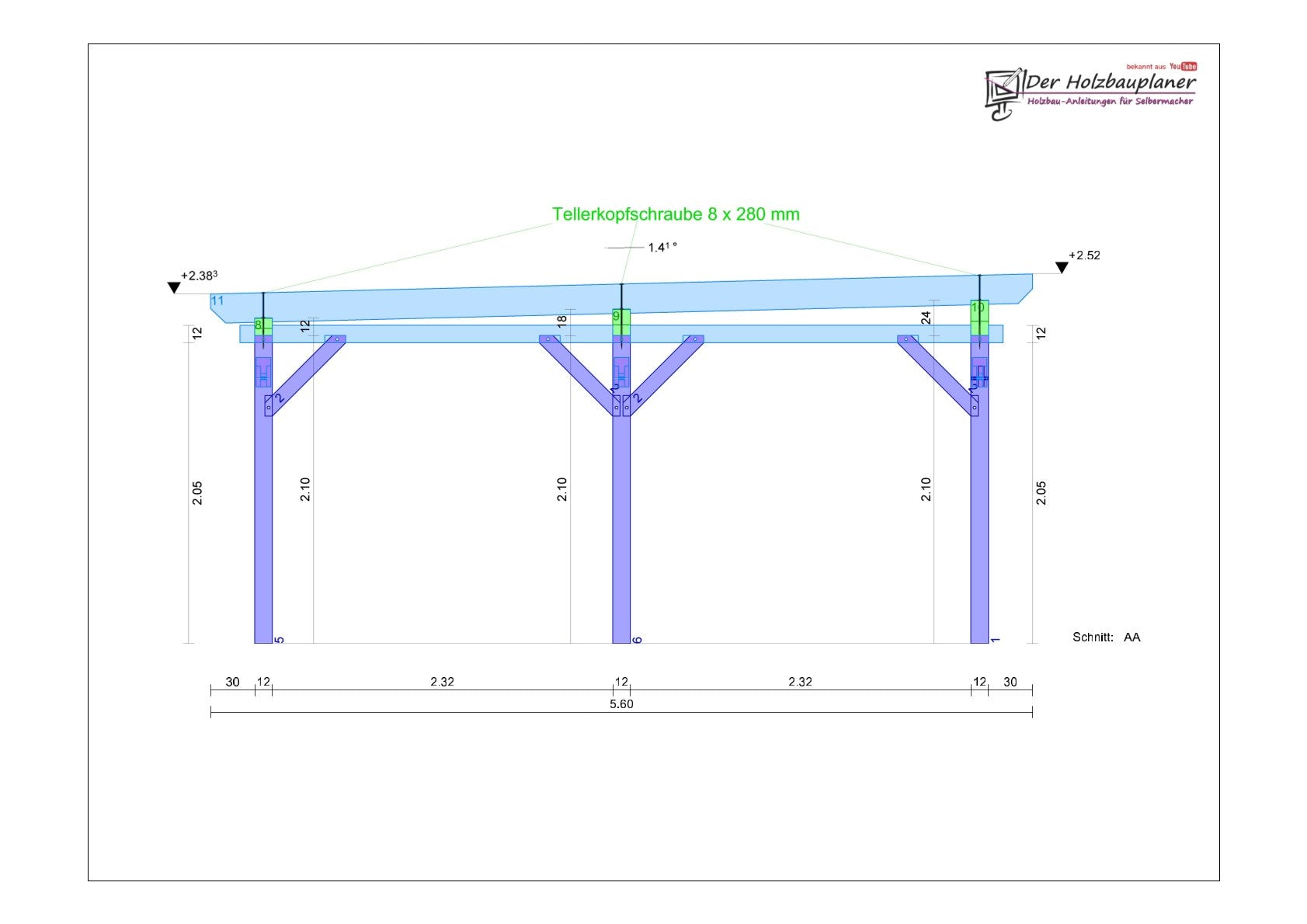 Flachdachcarport selber bauen Anleitung / Bauplan PDF