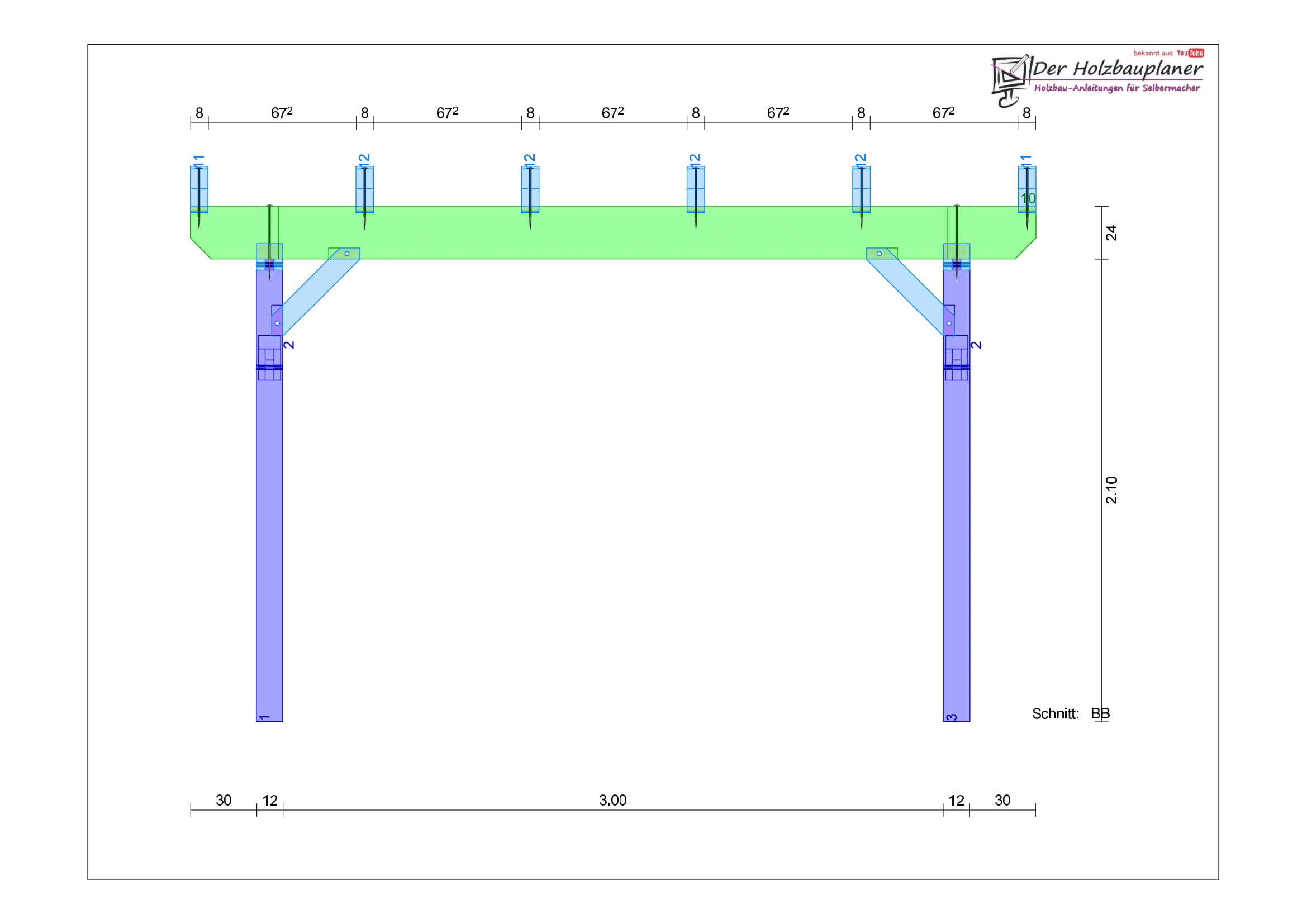 Flachdachcarport selber bauen Anleitung / Bauplan PDF