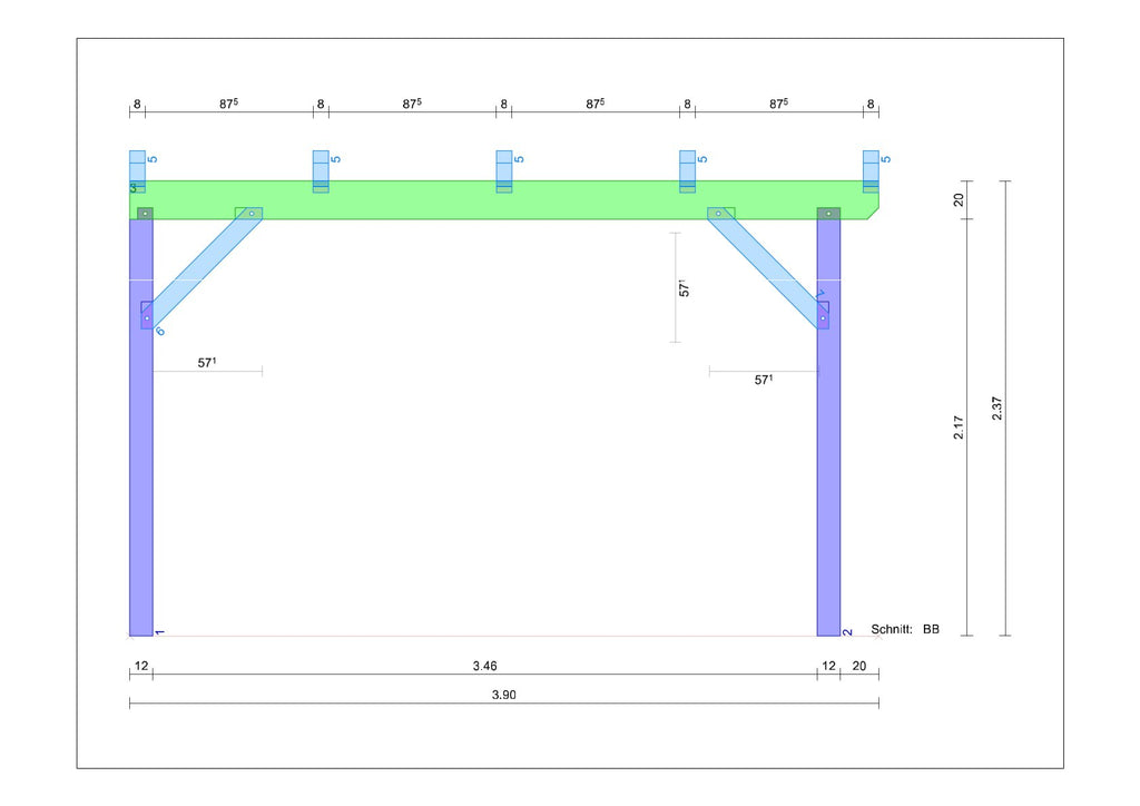 Eingangsüberdachung selber bauen Anleitung / Bauplan PDF