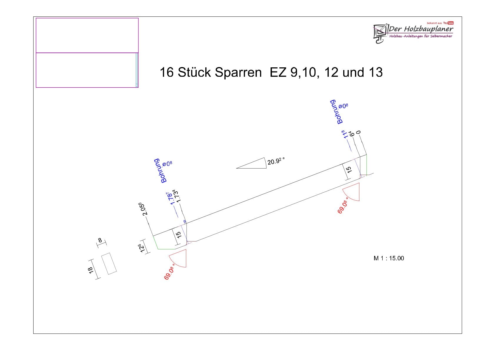 Satteldachcarport selber bauen Anleitung / Bauplan PDF